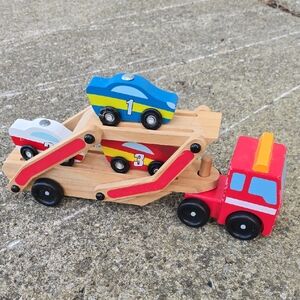 Melissa & Doug Semi Hauler With 3 Cars